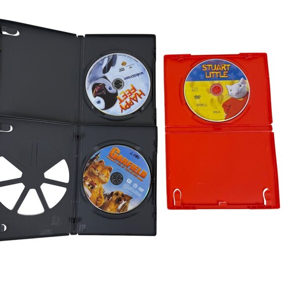 Lot of 3 Animated Children's Movies Garfield Happy Feet Stuart Little - Picture 3 of 3